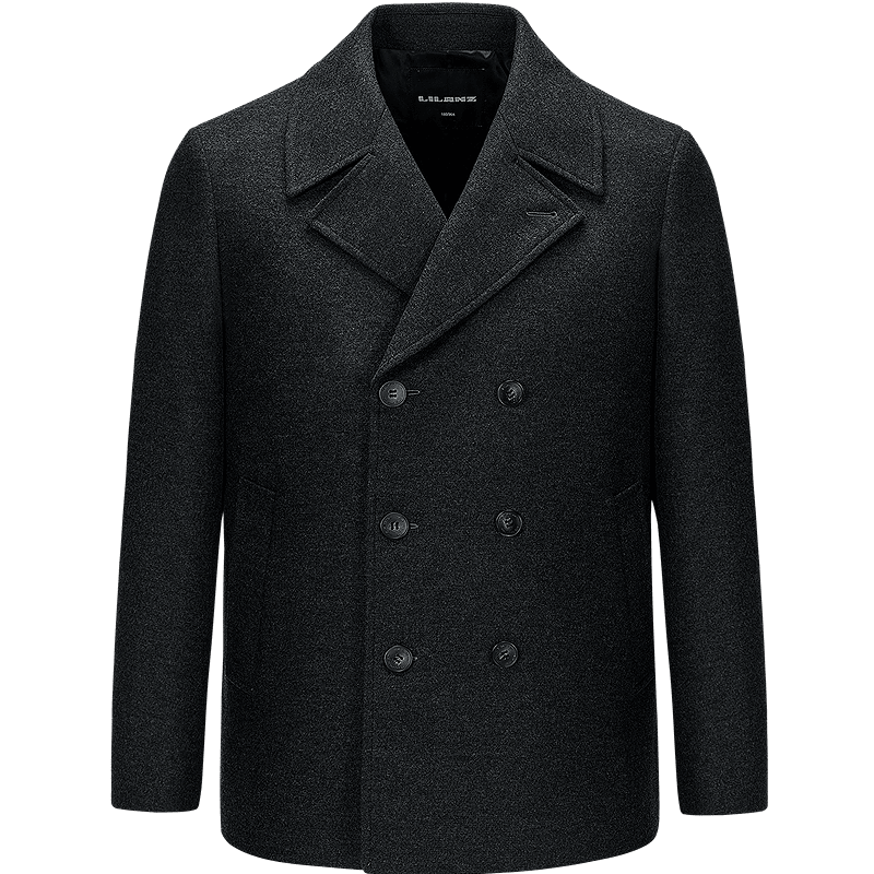 利郎羊毛大衣男冬季2025新款商务休闲双排扣毛呢大衣外套男 深灰（G5DYR0052Y） 2XL 180/96A
