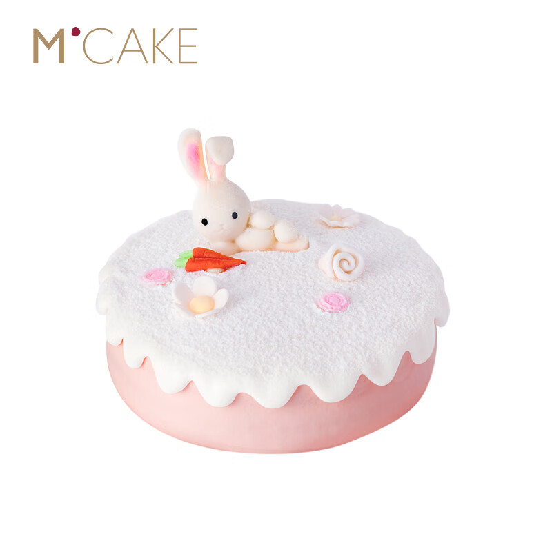 MCAKE 安逸兔动物芝士奶油草莓生日蛋糕儿童聚会蛋糕 2.5磅 同城配送