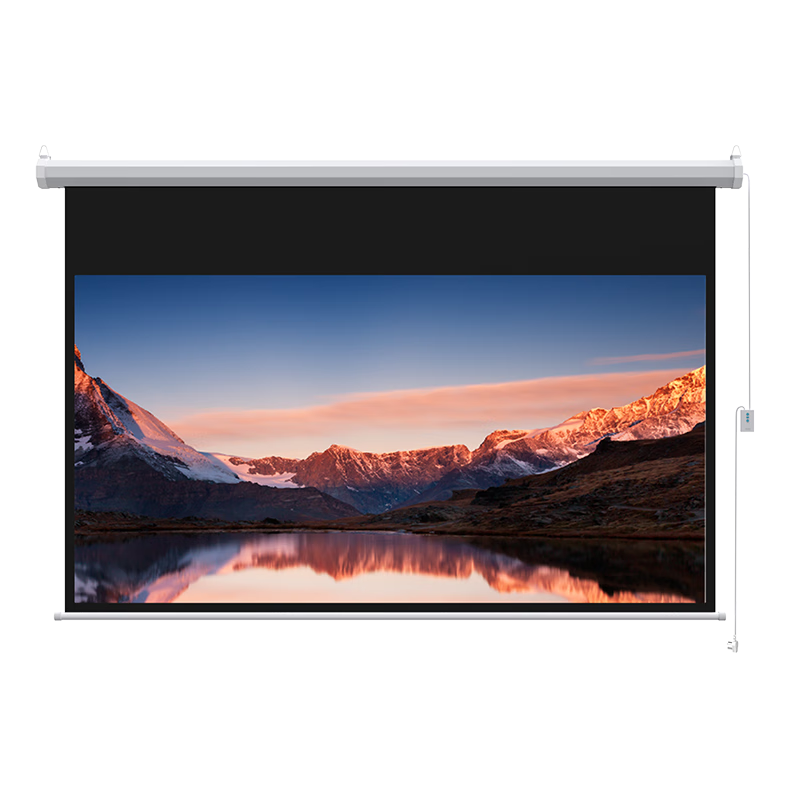 艾瑞爾電動投影儀幕布自動可升降嵌入式隱藏150英寸高清白玻纖會議室家用壁掛100英寸遙控控制 100英寸16:9 高清白玻纖【包安裝】