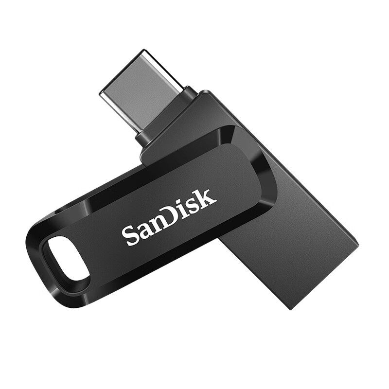 闪迪 SANDISK闪迪U盘256G安卓手机TYPE-C高速3.0电脑双接口适用优盘 黑色 64GB 64gb