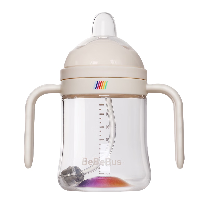 bebebus學飲杯鴨嘴杯嬰兒水杯6個月以上牛奶杯非奶瓶帶重力球吸管杯200ml
