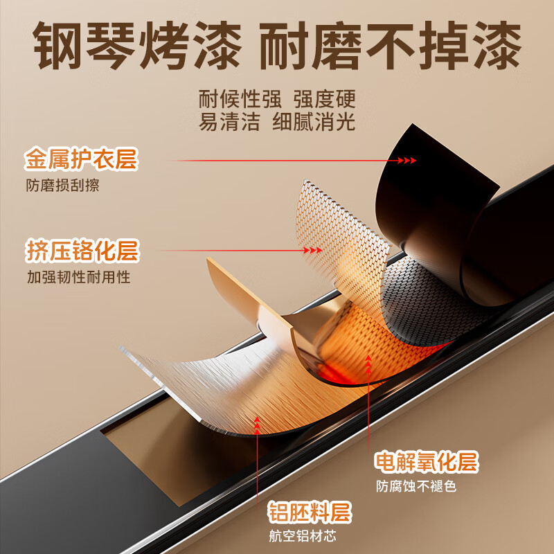 斯沃森（SWARSON）铝合金踢脚线加厚奶油风卡扣式贴脚线条6cm金属不锈钢极简地脚线 6cm卡扣款踢脚线-备注颜色