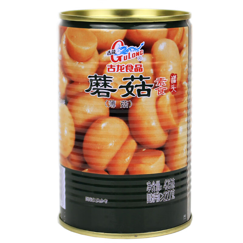 古龍廈門(mén)蘑菇一整箱 425g/罐 口蘑即食薄菇素食速食菜炒菜煲湯商用 古龍/蘑菇425g*5罐