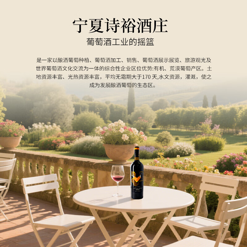 诗裕酒庄 CHATEAU SHIYU宁夏贺兰山东麓 尚品干红 中秋聚会送礼红酒 1箱(6瓶)