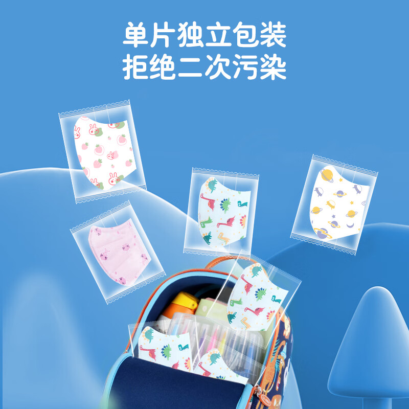 锐宇儿童医用口罩专用3d立体卡通男童女孩口罩正品可爱单独包装一次性 医用外科女宝独立混装60枚【0-3岁】 无规格