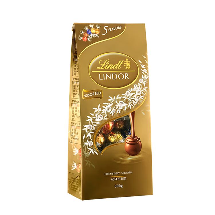 瑞士莲（Lindt）【官方正品】软心精选巧克力600g袋装 糖果 休闲零食 生日礼物