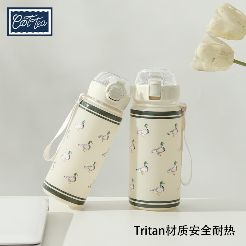 TAEFAIR野鸭弹跳杯Tritan含茶仓茶水分离学生成人便携高颜值创意泡茶水杯 C-多只鸭鸭Tritan弹跳杯650ml