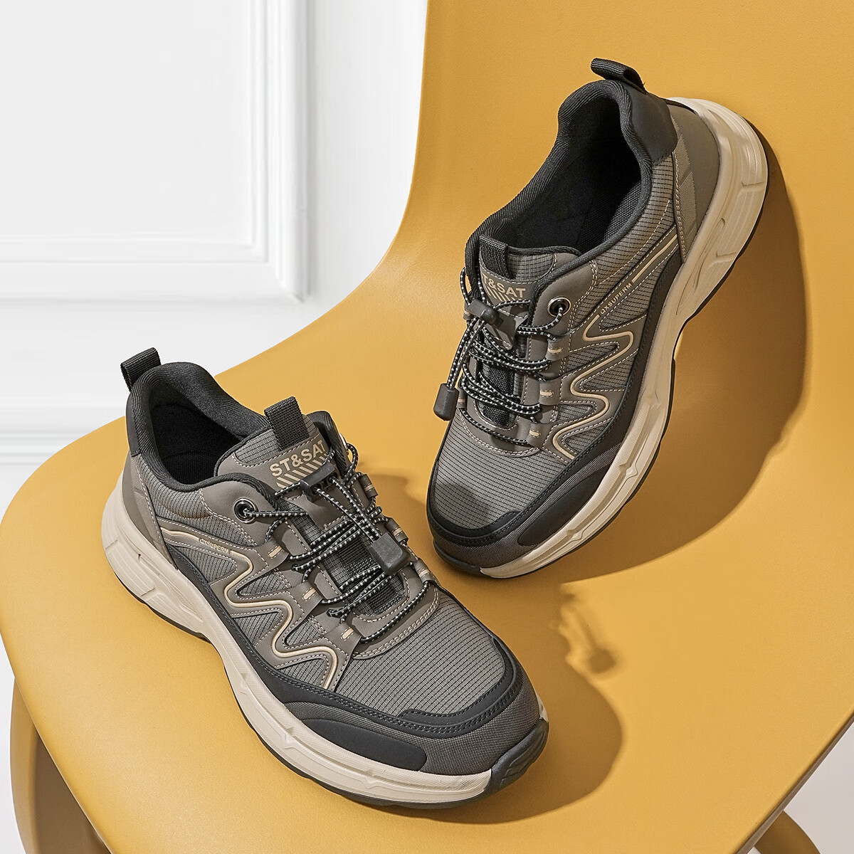 星期六男鞋时尚百搭网面鞋健步鞋透气运动跑步鞋休闲鞋子男