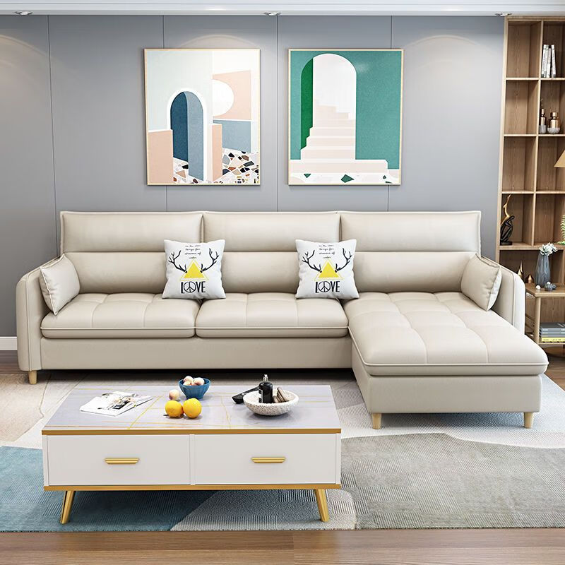 格原素2024新款布艺沙发简约现代客厅小户型可拆洗北欧科技布沙发组 直排三人位 3号科技布-升级乳胶版