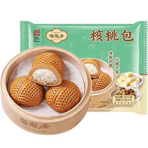 陶陶居中华老字号品牌 广式早餐包子广府点心面点生鲜半成品点心  核桃包337.5g