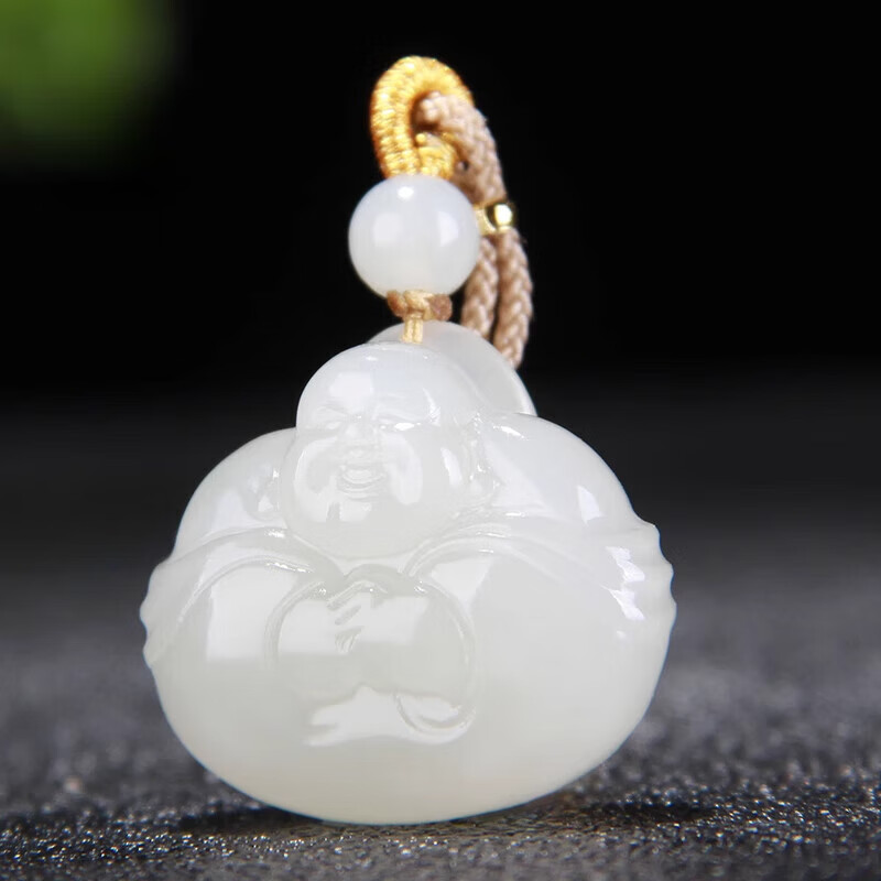 馨禾明品質(zhì)送老婆玉吊墜天子玉雕新疆和田玉抱抱佛吊墜女款玉石白