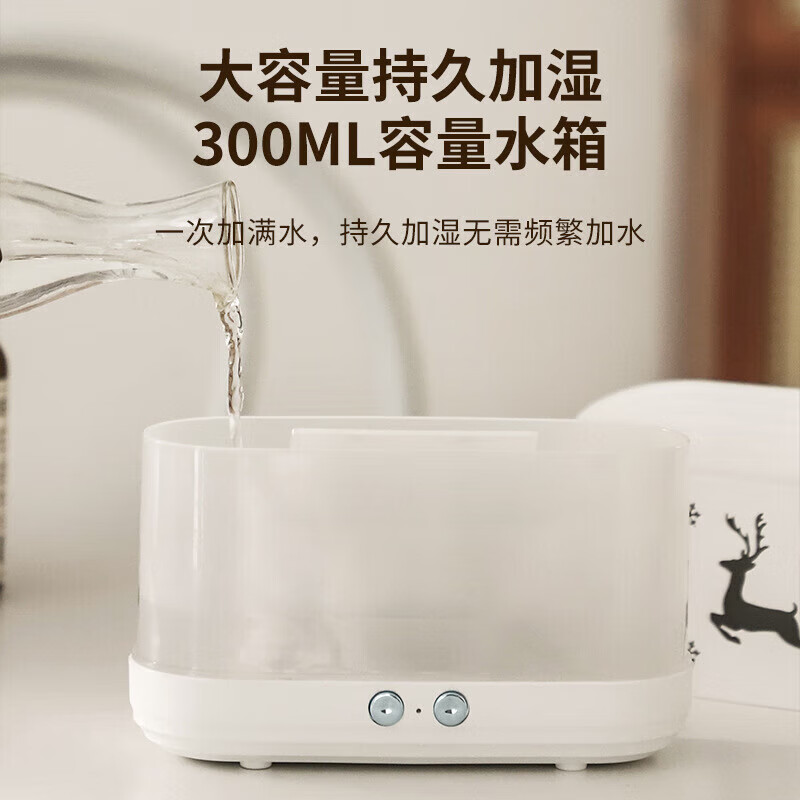 加湿器大容量迷你小型家用卧室静音3D火焰香薰机大雾量净化一体机 尊享-香薰/夜灯/净化/静音/节能