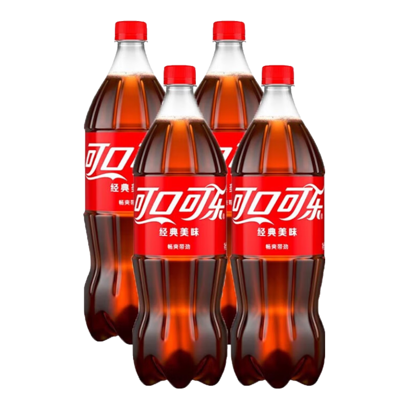 可口可乐汽水碳酸饮料 大瓶装可乐雪碧芬达任选 家庭聚会装  可乐1L*4瓶