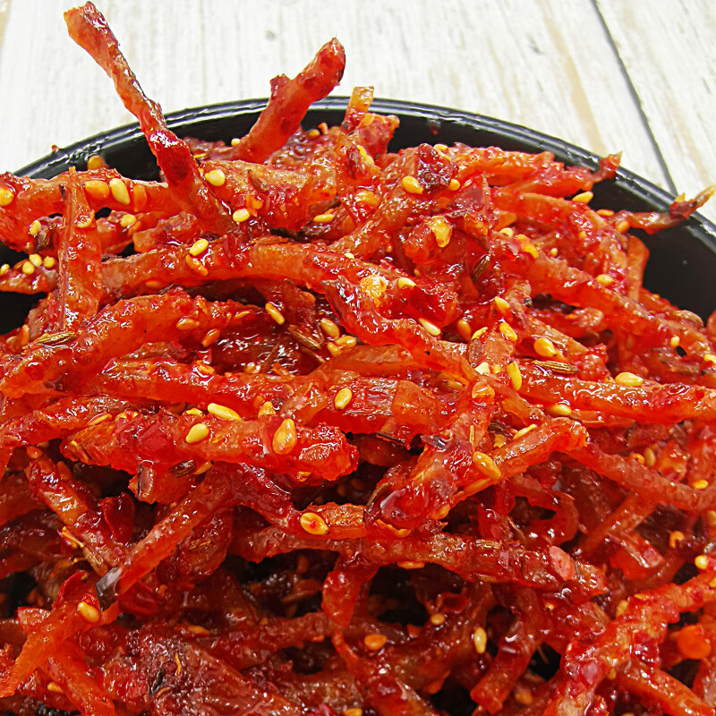 牛味坊火辣鱿鱼丝香辣明太鱼丝100g休闲海鲜即食零食延边朝族鱿鱼 火辣鱿鱼丝1袋