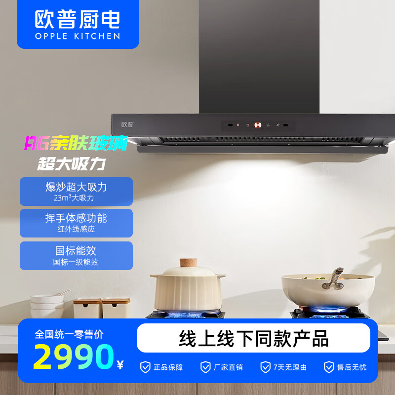 欧普照明（OPPLE）/一级能效/体感/热清洗/家用抽油烟机/CXW-312-YT138 黑色