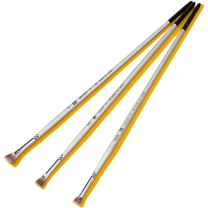 樱花扇形笔尼龙毛水粉笔单支鱼尾美术色彩水彩丙烯油画笔联考套装 常用3只【000 00 0 】