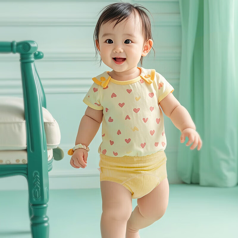 棉之潤尿布嬰兒純棉訓練褲隔尿可水洗男女寶寶新生兒戒尿不濕2條M碼 【升級訓練褲】2條裝  適合7-9kg 2條裝