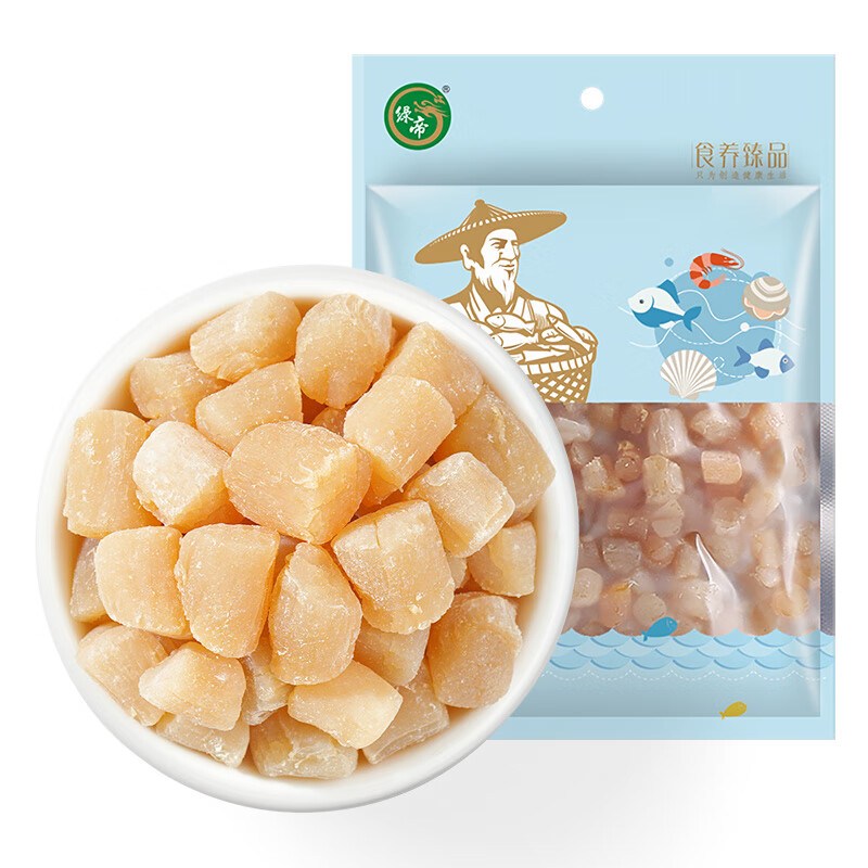 綠帝（GREEN KING）大干貝干貨瑤柱寶寶輔食海鮮海產(chǎn)扇貝肉特產(chǎn)水產(chǎn)元貝海味350g 中號(hào)干貝/158g袋裝