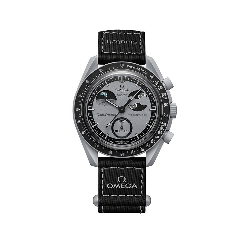 斯沃琪 x 欧米茄联名 行星系列地月相表盘夜光涂层石英机芯瑞表42mm