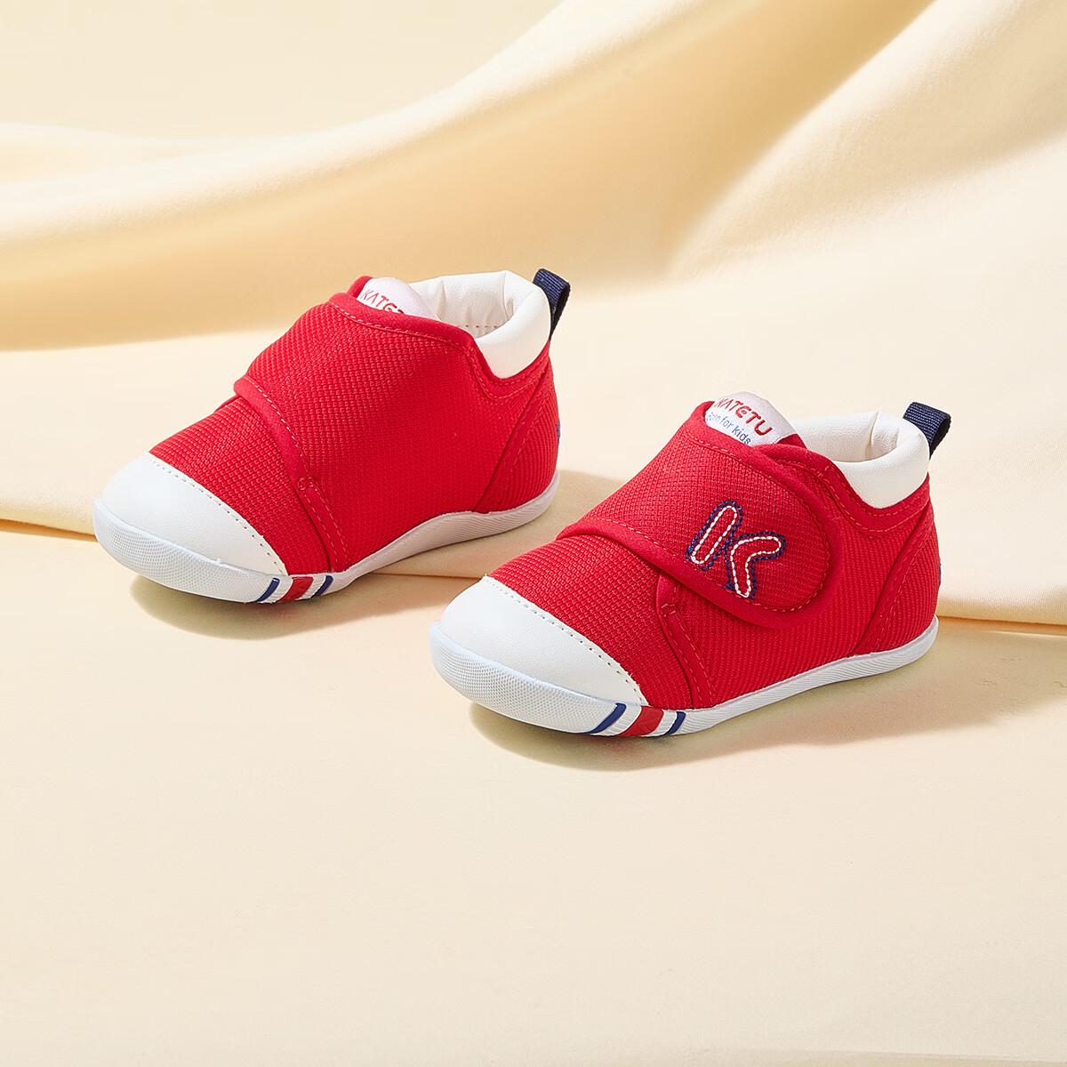 卡特兔学步鞋婴儿童鞋秋冬加绒棉鞋男女宝宝步前机能鞋幼儿园室内鞋 红色(棉纱) 19 内长12.0cm 脚长11.0-11.5