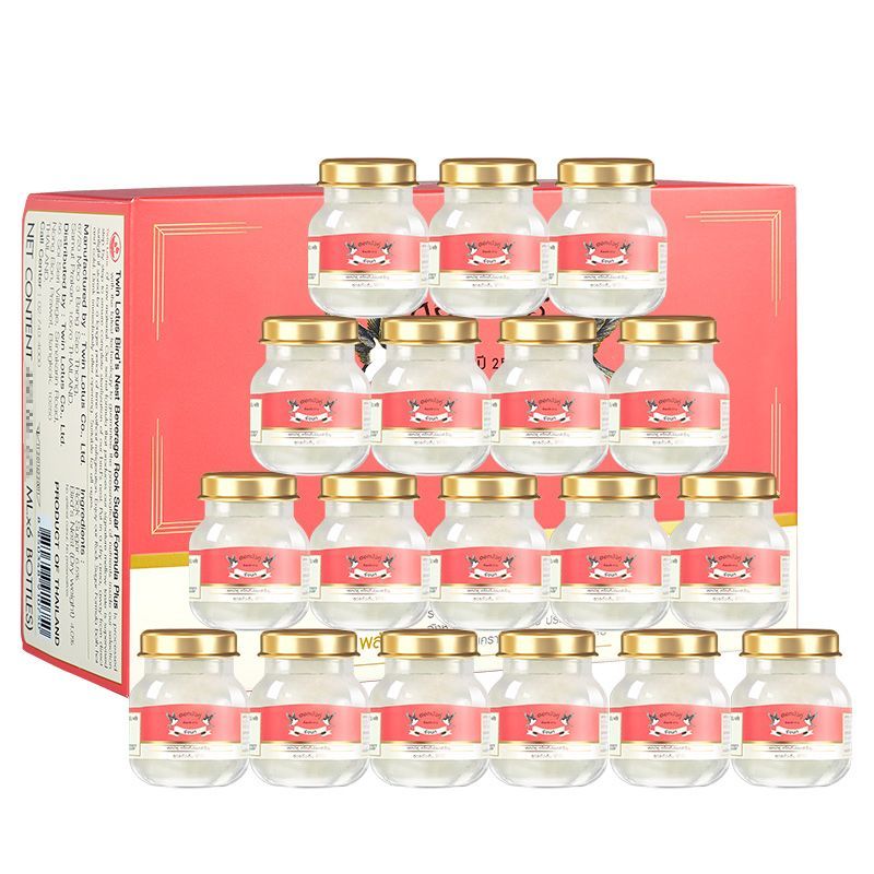 Twin Lotus雙蓮4%冰糖燕窩即食45ml*60瓶 孕婦滋補品泰國原裝進(jìn)口 4%冰糖45ml*6瓶*10盒