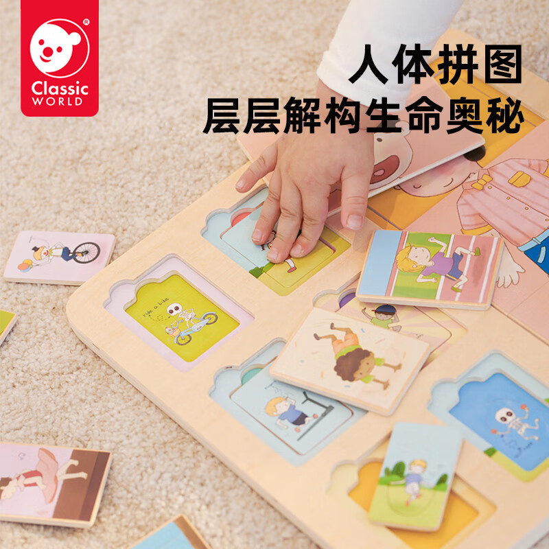 可来赛（Classic world）人体拼图玩具早教益智1-3-6岁宝宝儿童家居装饰积木