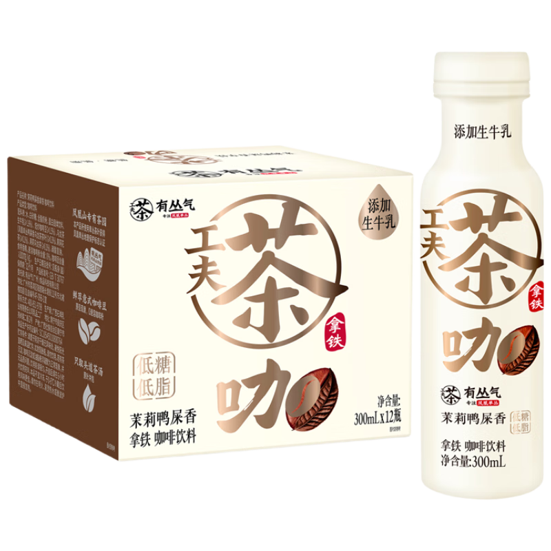 有丛气茉莉鸭屎香拿铁咖啡饮料 300mL*12瓶
