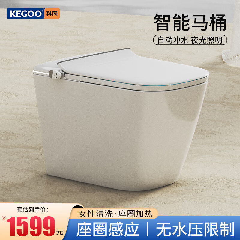 科固（KEGOO）小户型智能马桶家用小尺寸坐便器全自动一体机泡沫盾轻音冲水虹吸 A2小户型/D款标配/无水压限制 305/300mm