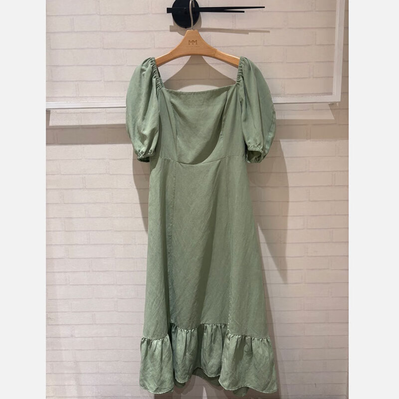 麥檬夏梭織連衣裙5E4190551S 草綠 S