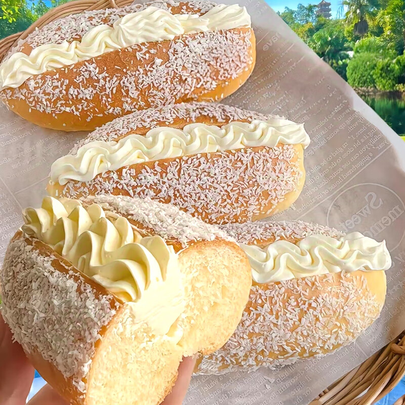 不多言整箱椰蓉奶油面包夹心蛋糕老式手撕糕点心早餐营养休闲小吃零食品 500g 【1箱/10包】椰蓉奶油面包