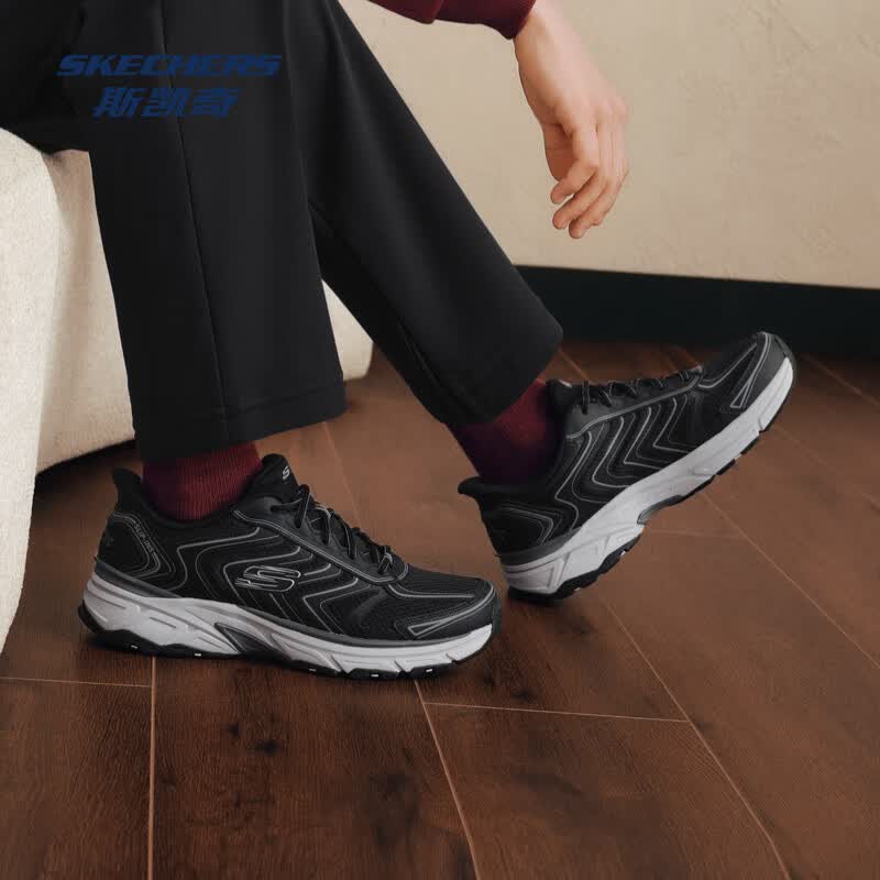 斯凯奇银翼鞋闪穿男鞋透气老爹鞋厚底休闲运动鞋233150