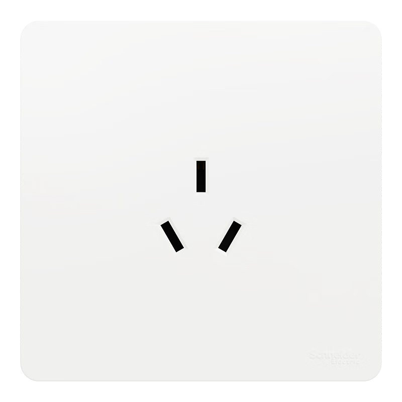 施耐德開關(guān)插座面板86型墻面皓呈升級款無框大面板單開一開皓雋奶油白色 10A三孔