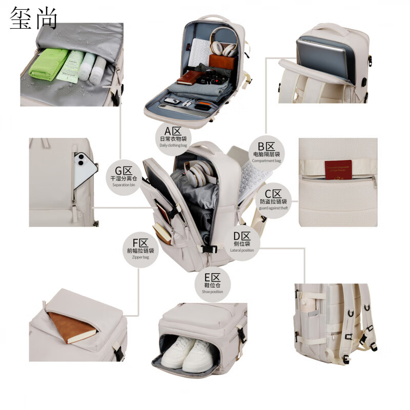 玺尚2026华硕天选7pro电脑包16寸双肩包天选6 5plus/3/2Air笔记本背包 升级款 无标 【颜色请自留】 16英寸