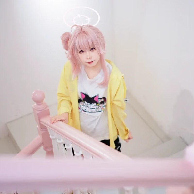 班达熊柚鸟夏cos服碧蓝档案i和纱乐队cosplay动漫角色扮演卡通周边c服 柚鸟夏cos服+袜套+过膝+假发+鞋子 S
