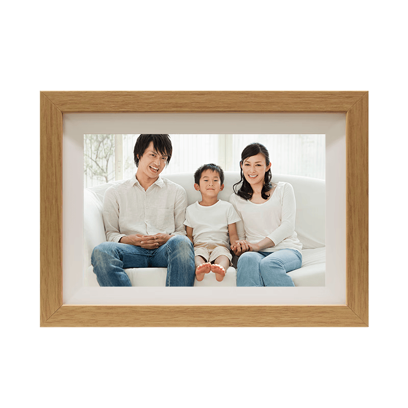 埠帝电子相册智能云相册相框显示屏画屏视频播放壁挂摆台情侣男女生节日礼物生日纪念长辈礼品 10.1寸 WIFI触屏 原木框 32G内置内存