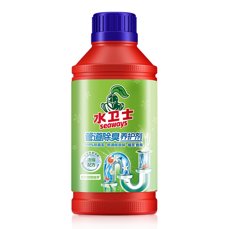 水卫士 管道除臭疏通剂 厕所马桶下水道厨房地漏浴室抑菌除臭 500g 5.9元(需领券、需凑单)