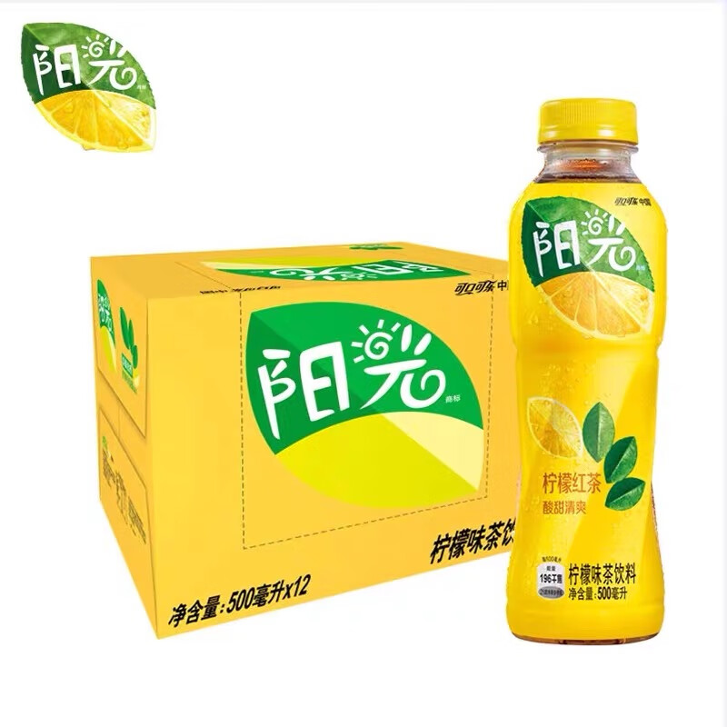 可口可乐阳光柠檬味茶饮料500ml*12【临期清仓】