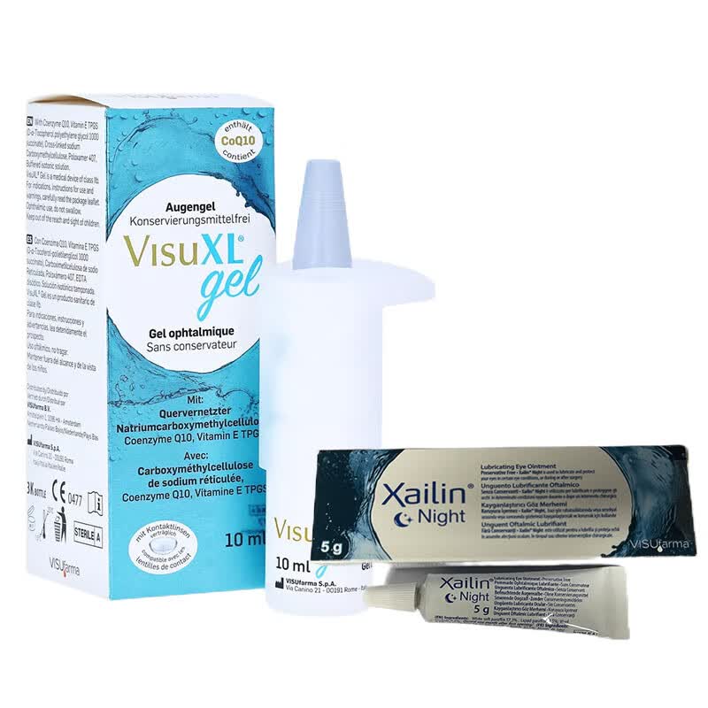 VISUfarma意大利进口眼药水干眼症滴眼液视力模糊眼疲劳眼干涩眼痒 眼膏*5g+VisuGEL*1瓶【白+黑双重修复】 京东折扣/优惠券