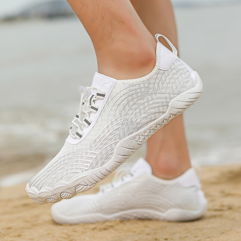 苏奈雪新款户外溯溪鞋沙滩鞋防滑涉水鞋水陆两栖五指鞋潜水室内健身 H01白色 36