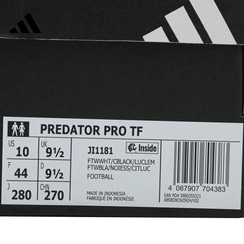 阿迪达斯 (adidas)男女PREDATOR PRO TF训练足球鞋 JI1181 40