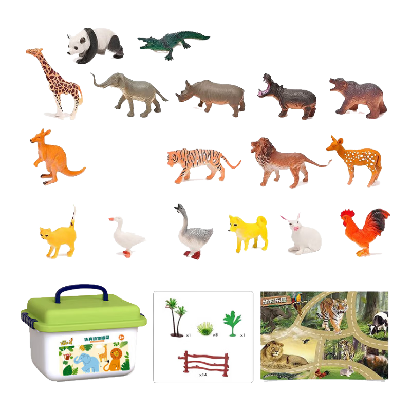 游奇兒童恐龍玩具男孩動(dòng)物模型霸王龍野生動(dòng)物套裝3-6歲生日61節(jié)禮物 動(dòng)物模型44件套【送收納桶】 仿真動(dòng)物模型套裝早教認(rèn)知