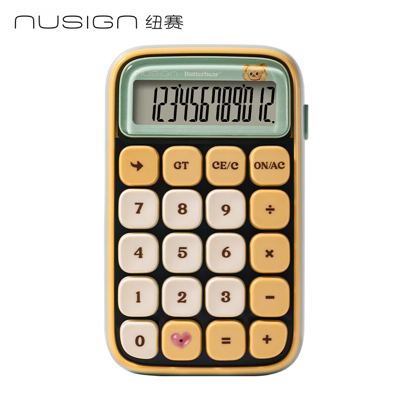 紐賽（NUSIGN）黃油小熊聯(lián)名nusign紐賽得力計算器多功能計算器機械鍵盤(pán)辦公室專(zhuān)用大學(xué)生高顏值可愛(ài)創(chuàng  )意小學(xué)四年 綠色