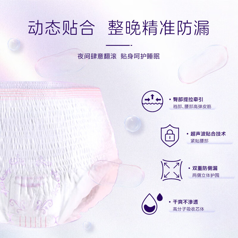 臻爱朵朵【医护级更安心】安睡裤生理期专用夏季超薄防漏裤型卫生巾 M 30条 60-120斤 【医护级-加倍瞬吸】