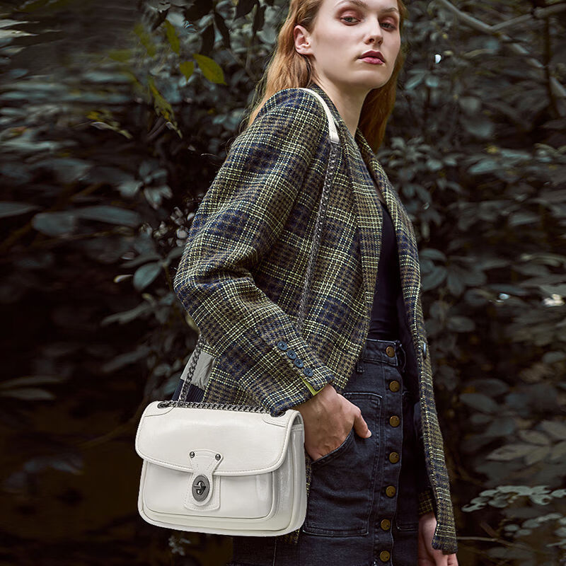 川布billie veromca流浪包2024邮差斜挎包单肩女包 白色