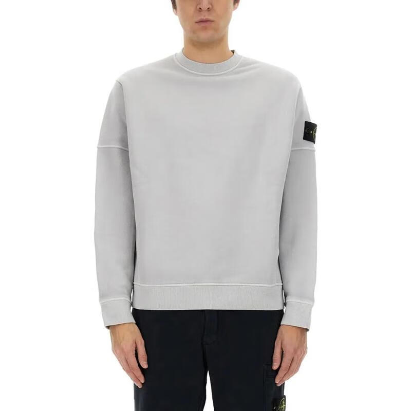 STONE ISLAND男士寬松灰色套頭毛衣針織衫有機(jī)棉舒適休閑 sweater Gray 均碼 |L