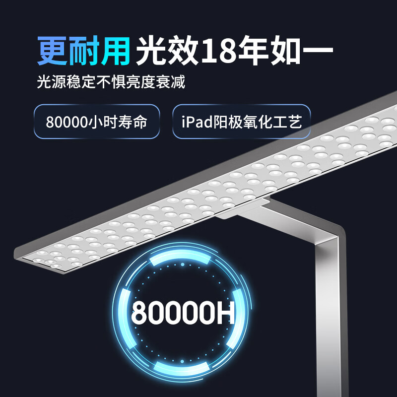 大满贯全光谱桌面大路灯学生护眼学习专用台灯儿童近视防控护眼灯台灯 控轴卫士桌面台灯-M光谱-白色