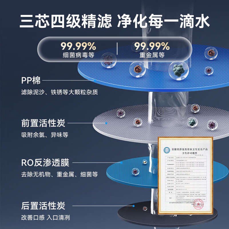 志高（CHIGO）净水器家用厨下RO反渗透直饮净水机加热制冷一体机餐边柜壁挂式管线机前置套装 【即热直饮一体套装】净水器+K10管线机(UV抑菌)