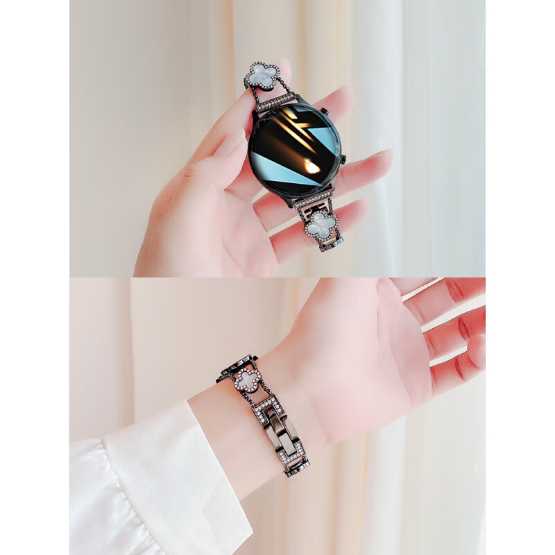 适用华为gt6表带gt5pro透气gt4/3金属腕带watch5/4pro/3/2轻奢女 贝壳表带银色 华为GT4/GT5 41mm/GT5Pro42mm