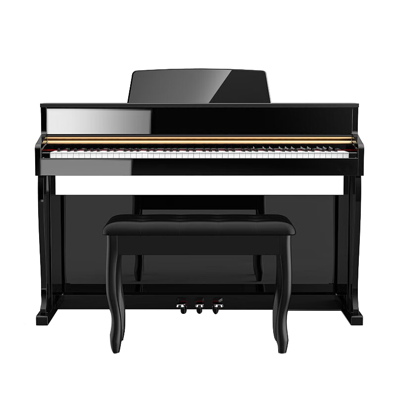 INGA MUSIC音嘉电钢琴实木88重锤键盘家用立式考级初学者智能钢琴包安装 殿堂级-木纹黑(实木键盘） 官方标配+全国五年质保