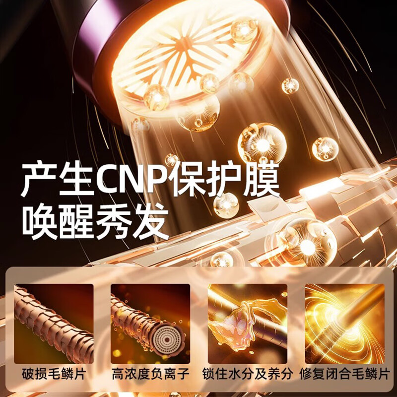 飞利浦(PHILIPS)同款吹风机家用宿舍学生负离子护发大风力速干电风筒小功率800w 皓金白【宿舍升级款】600W+八负离子护发